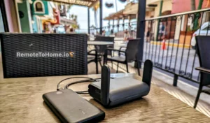 RemoteToHome GL.iNet Slate AX router VPN at cafe
