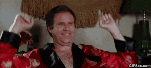 Will Farrell "yay" joke gif.